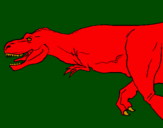 Disegno Tyrannosaurus Rex  pitturato su Gabriele