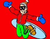 Disegno Salto con lo snowboard pitturato su ileniav