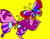 Disegno Farfalle pitturato su gaia  munaretto