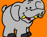 Disegno Elefante pitturato su Sara 