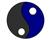 Disegno Yin e yang pitturato su tao