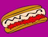 Disegno Hot dog pitturato su pepe