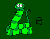 Disegno Serpente  pitturato su aurora