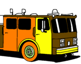 Disegno Camion dei pompieri pitturato su tommaso