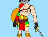 Disegno Gladiatore  pitturato su davide
