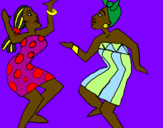 Disegno Donne che danzano  pitturato su carla montaruli
