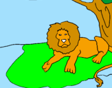 Disegno Il re leone pitturato su FRANCESCO