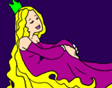 Disegno Principessa rilassata  pitturato su IRENE