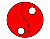 Disegno Yin e yang pitturato su simone