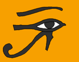 Disegno Occhio di Horus  pitturato su LEONARDO