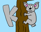 Disegno Koala  pitturato su fabrizio