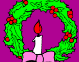 Disegno Corona augurale con una candela pitturato su dragonball100