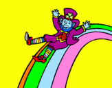 Disegno Folletto nell'arcobaleno  pitturato su awlin