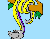Disegno Serpente avvinghiata ad un albero  pitturato su Cristian