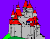 Disegno Castello medievale  pitturato su enrico