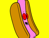 Disegno Hot dog pitturato su pepe