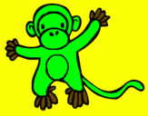 Disegno Scimmietta pitturato su ALESSANDRO