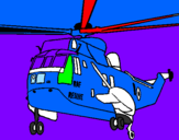 Disegno Elicottero di salvataggio  pitturato su vincenzo