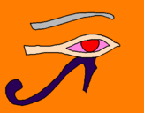 Disegno Occhio di Horus  pitturato su milena
