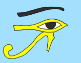 Disegno Occhio di Horus  pitturato su Benedetta