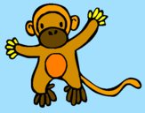 Disegno Scimmietta pitturato su jacopo