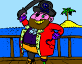Disegno Pirata a bordo  pitturato su mattia e  cristian