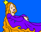 Disegno Principessa rilassata  pitturato su juve