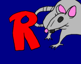 Disegno Ratto pitturato su R . CALVI