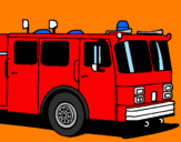 Disegno Camion dei pompieri pitturato su FRANESCO