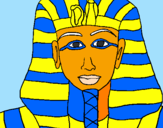 Disegno Tutankamon pitturato su flavio