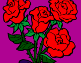 Disegno Mazzo di rose  pitturato su kikka