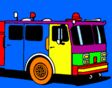Disegno Camion dei pompieri pitturato su LUCA