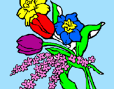 Disegno Mazzo di fiori pitturato su fiori