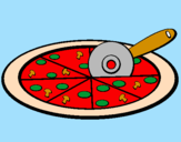 Disegno Pizza pitturato su enrico