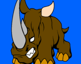 Disegno Rinoceronte II pitturato su alice