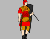 Disegno Soldato romano  pitturato su checco 1