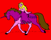 Disegno Principessa a cavallo di unicorno  pitturato su angelica tommaso