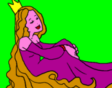 Disegno Principessa rilassata  pitturato su giada