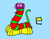 Disegno Serpente  pitturato su gioele