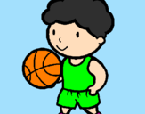 Disegno Giocatore di pallacanestro  pitturato su lorenzo