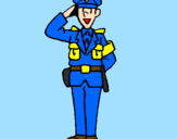 Disegno Poliziotto che saluta  pitturato su THOMAS MORETTI