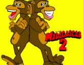Disegno Madagascar 2 Manson & Phil 2 pitturato su arianna