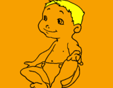 Disegno Bebè II pitturato su rebecca