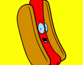 Disegno Hot dog pitturato su rossella
