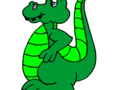 Disegno Alligatore  pitturato su Dino1