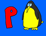 Disegno Pinguino pitturato su luigi          