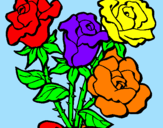 Disegno Mazzo di rose  pitturato su gggg