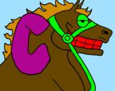 Disegno Cavallo pitturato su alessia