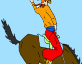 Disegno Cowboy a cavallo  pitturato su Simone Iuè