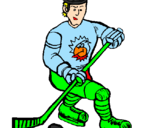 Disegno Giocatore di hockey su ghiaccio pitturato su samuele